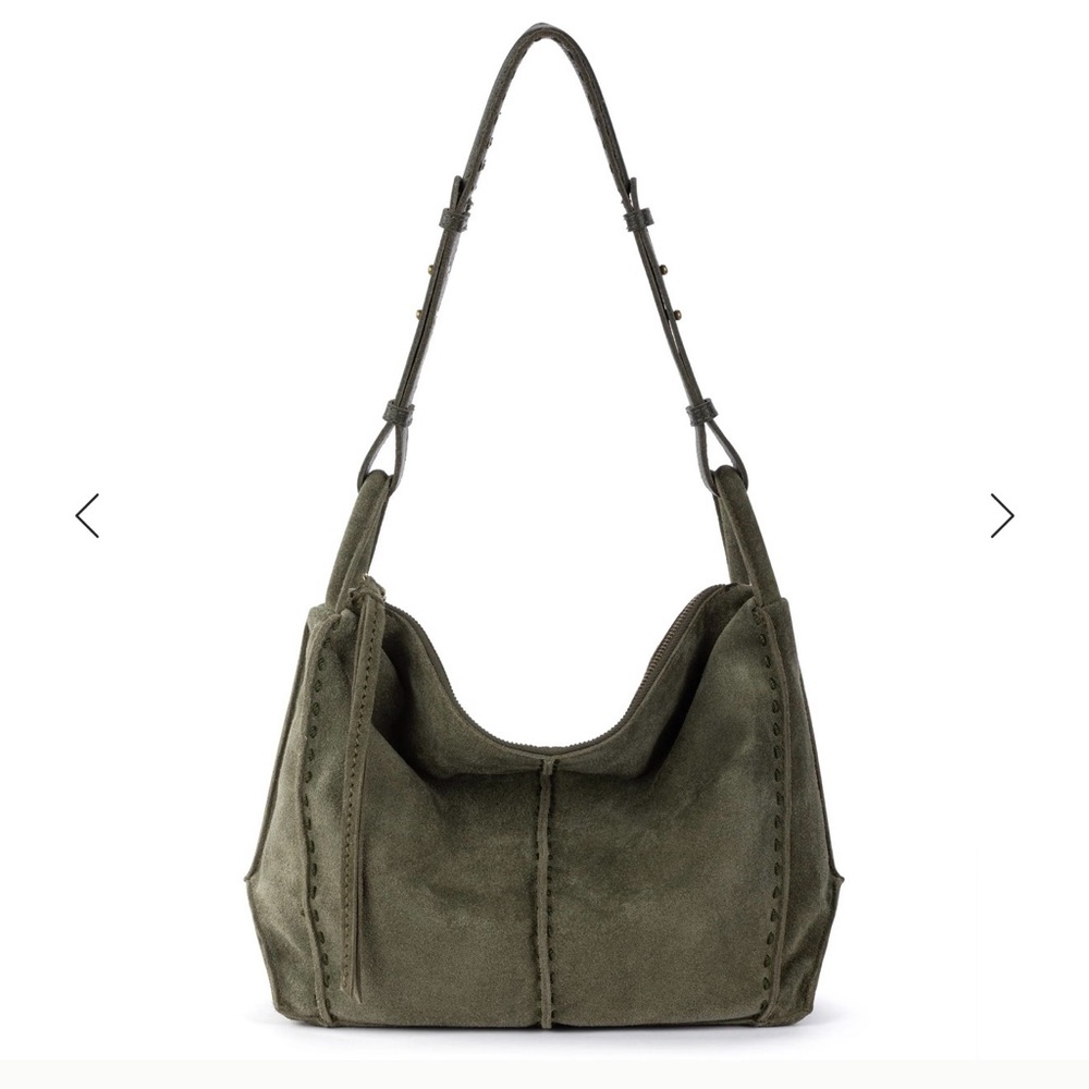 Los Feliz Hobo in Moss Suede - Picture 4 of 5